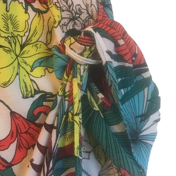 Signature by Robbie Bee Women's Dress Size Small Wrap Bright Floral - Picture 2 of 5